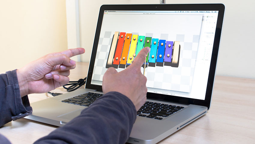 Playing a virtual xylophone
